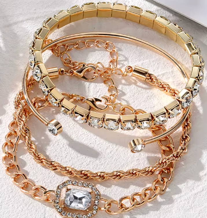 Luxe Bracelet - 4 Brazaletes cristales de diamante