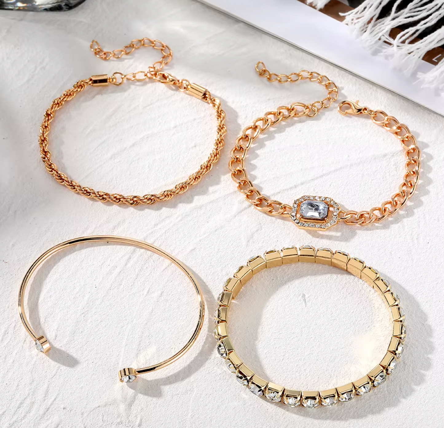 Luxe Bracelet - 4 Brazaletes cristales de diamante