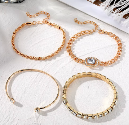 Luxe Bracelet - 4 Brazaletes cristales de diamante
